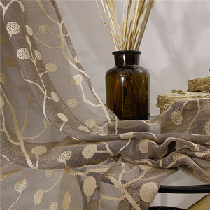 Di alta Qualità di Stile Europeo Oro 54x84 Faux Lino Ricamato tenda di Finestra del Soggiorno Tende Trasparenti - Product Image 4