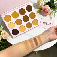 Palette de contouring crème 12 teintes, emballage noir mat, logo personnalisé OEM, fond de teint crème couvrant pour peaux africaines