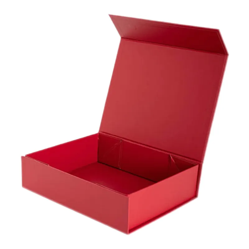Kotak sepatu hadiah merah pakaian merek fashion lipat kualitas tinggi kustom