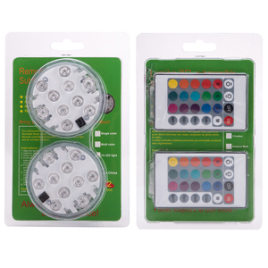 Lampes LED submersibles 16 couleurs 4 modes Alimentées par batterie Changement de couleur avec télécommande - Product Image 5