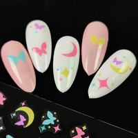 Autocollants d'Ongles 3D Personnalisés Classiques Frais, Décorations Adhésives, Breloques et Accessoires d'Ongles de Luxe, Autocollants d'Ongles 3D Dessin Animé