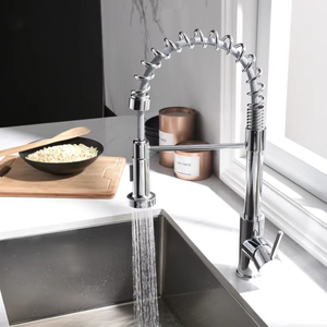 Grifo de Cocina Extraíble de Acero Inoxidable Negro Cepillado Estilo <span class=keywords><strong>Gourmet</strong></span> con Muelle para Fregadero - Product Image 3