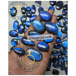 Labradorita Natural Azul, Corte Ovalado, Cabujón de 20-40 mm, Piedras Preciosas Semipreciosas Lisas, Precio de Fábrica - Product Image 1