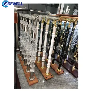 Foshan Professional Manufacturing Acrylic Stair Railing Glass Crystal Post Pillar Railing