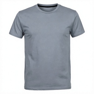 Camiseta de Manga Corta para Hombre, Corte Regular, Cuello Redondo, Algodón Gris, Diseño Liso, Tejido Jersey - Product Image 1
