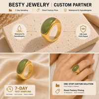 Bague Chevalière Cœur en Acier Inoxydable Plaqué Or avec Pierre, Étanche, Hypoallergénique, Poli Miroir, Bijou de Mariage Massif pour Femme, Vente en Gros
