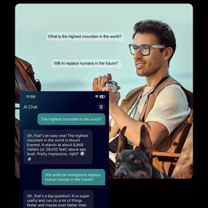 Lunettes intelligentes avec caméra 4K, appels téléphoniques Bluetooth, <span class=keywords><strong>musique</strong></span>, IA intelligente, 230 mAh, ChatGPT, mode 2025 - Product Image 5