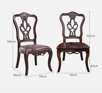 Chaise de salle à manger en bois massif de style américain, possibilité d'ajouter un coussin en cuir, meubles de maison, chaise de salle à manger d'hôtel