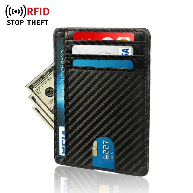 도매 PU RFID 카드 홀더 명함 지갑 남여 8 카드 슬롯 차단 카드 소지자