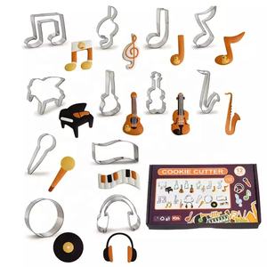 12 יחידות נירוסטה ציטוט מוסיקה סט תבנית חותך ביסקוויטים סט חותמות עוגיות PP תבנית עבור DIY אפייה כלי מטבח לחג המולד - Product Image 2