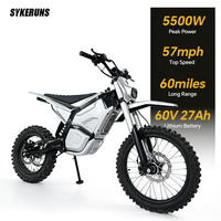 Moto tout-terrain électrique SYKERUNS X7 à couple élevé pour adultes, idéale pour l'aventure, avec une puissance de 5500W, disponible en stock aux États-Unis