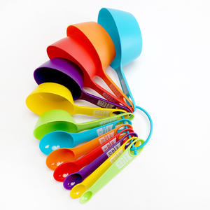Colorful Plastic <b>Measuring</b> <b>Cups</b> And Spoons 12 Piece <b>Set</b> With Graduations For Baking And Cooking Reusable Kitchen Tools - Product Image 3