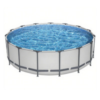 Familien-Rundpool aus Stahl 3,05m X 76cm Kinder-Garten-Hinterhof-Pool Oberirdischer Metallrahmen-Swimmingpool für Erwachsene