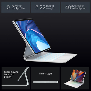 Ma thuật bàn phím trường hợp đối với <span class=keywords><strong>iPad</strong></span> Pro 11 12.9 2018 2020 2021 Nga <span class=keywords><strong>Arabic</strong></span> Hàn Quốc Hebrew Tây Ban Nha phụ kiện bàn phím - Product Image 4