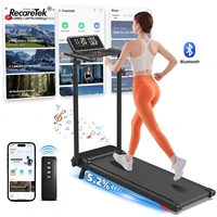 Tapis de marche électrique pliable 3 en 1 sous le bureau avec fonction de test de fréquence cardiaque pour l'exercice physique à domicile en intérieur