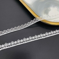 Dentelle à perles de conception nouvelle, décoration pour robe d'enfant, dentelle à paillettes brodée soluble dans l'eau, dentelle à bordure