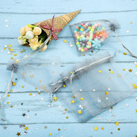 Sacs cadeaux pochettes d'emballage de bijoux pour mariage, décorations de fête Promotion transparente Double ficelle ou simple ficelle 50 pièces