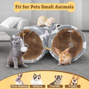 <span class=keywords><strong>Tunnel</strong></span> per Gatti e Cani Personalizzato OEM ODM, Nido Quadrato Pieghevole Sostenibile in Peluche, <span class=keywords><strong>Tunnel</strong></span> per Gatti in Velluto e Flanella con Motivo Solido - Product Image 4