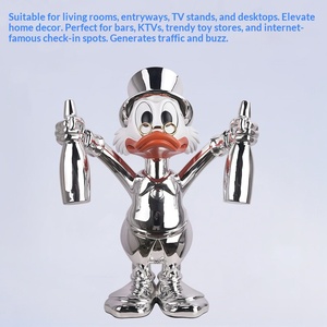 Luxuriöse Scrooge McDuck 'Get-Rich'-Figur, Cartoon-Geldverdienende-Ente aus Kunstharz, hergestellt in China, Glücksbringer-Dekoration für Wohnzimmer und Bar - Product Image 4