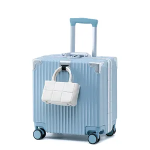 डीलक्स उत्तम हाथ सामान एल्यूमिनियम केबिन सामान ट्रॉली सेट यात्रा विरोधी चोरी हार्ड शैल सूटकेस