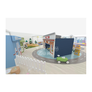 Sala de Juegos Infantil Personalizada, Ciudad en Miniatura con Gasolinera, Taller de Reparación de Autos, Granja y Equipos Interactivos - Product Image 4