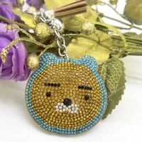Porte-clés Winnie l'ourson tendance et orné de pierres, accessoire de sac pour femme, pendentif porte-clés