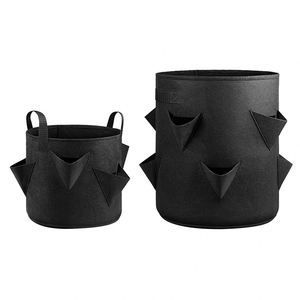 Sac de culture robuste réutilisable pour jardinage, 10 gallons, en tissu feutré, pour fraises, avec 8 poches - Product Image 1