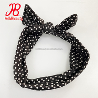 Casque de bébé à pois à imprimé floral en tissu doux et extensible de haute qualité