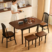 Table à manger extensible en bois massif, table à dîner pliable vintage, meubles de maison gain de place pour petit appartement