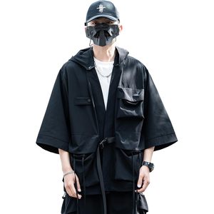 FOXA Men's Hooded Windbreaker <b>Jacket</b> Breathable <b>Techwear</b> Streetwear Coat - Product Image 1