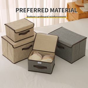 Boîte de rangement pliable pour vêtements, panier organisateur de garde-robe, boîte de rangement pour vêtements en tissu non tissé avec couvercle - Product Image 5