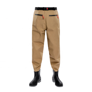 Léger jaune Nylon respirant imperméable Bootfoot Wading pantalon taille Wader pantalon pêche Wader pour hommes femmes avec des <span class=keywords><strong>bottes</strong></span> en PVC - Product Image 1