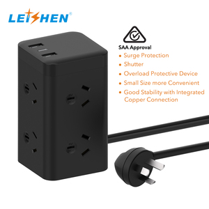 SAA phê duyệt AU cắm 6 cách mở rộng ổ cắm USB 2A + C điện tăng bảo vệ thông minh cube Power Strip với 1.65m Cáp trắng - Product Image 3