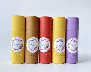 Emballage de produits de soin sans plastique, baume corporel en tube cylindrique en papier, emballage cosmétique biodégradable en tubes. - Product Image 3