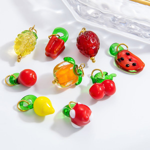 Colgantes con forma de fruta, dijes de acero inoxidable para hacer joyas, accesorios DIY, regalo unisex, piña, fresa, sandía - Product Image 1