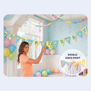4.5M Double Sided Print Cartoon Triangle Plastic Decor Birthday Celebration Happy Birthday Party Banner - Product Image 6