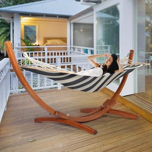 Support en bois Danlong pour <span class=keywords><strong>hamac</strong></span> avec <span class=keywords><strong>hamac</strong></span> <span class=keywords><strong>double</strong></span>, <span class=keywords><strong>hamac</strong></span> en tissu de coton avec <span class=keywords><strong>barre</strong></span> de fixation et support pour intérieur, patio, jardin - Product Image 4