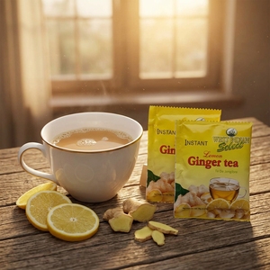 Extrait de gingembre pur naturel en poudre cristalline soluble dans l'<span class=keywords><strong>eau</strong></span>, au goût de citron, pour adultes et enfants, sachets de 18 g x 20 - Product Image 1