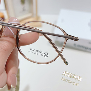 Montures de lunettes ovales en titane Mirror One Factory 6801 pour femmes, légères, monture complète pour myopie, origine Danyang - Product Image 3