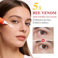 Crème Contour des Yeux Anti-Rides au Venin d'Abeille 20g Personnalisée OEM, Acide Hyaluronique, Raffermissante, Hydratante et Réparatrice pour le Soin du Contour des Yeux