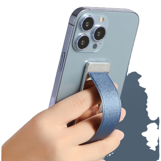 Cell Phone Holder Grip Finger Strap 2 in 1 Cell Phone Slim Finger Loop Holder Kickstand Compatible with Most Smartphones