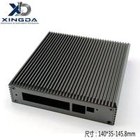 Boîtier en aluminium extrudé avec ailettes de refroidissement pleine surface, usinage CNC personnalisé OEM, coque pour appareil électronique industriel