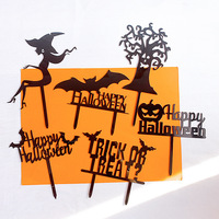 2023 nueva serie negra calabaza bruja pastel de Halloween Topper fábrica al por mayor suministros de decoración de pasteles del mejor proveedor Topper