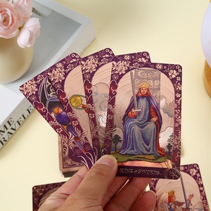 Nouveau jeu de cartes de <span class=keywords><strong>tarot</strong></span> universel complet Waite, en plastique violet, imperméable, avec feuille d'or, jeu de société de <span class=keywords><strong>tarot</strong></span> avec boîte cadeau - Product Image 3