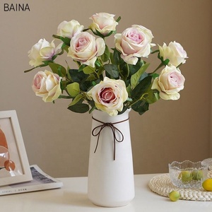 Handmade Tinh Tế Nhiều Màu Nhân Tạo Lụa Hoa Hồng Trắng Màu Hồng Cho Văn Phòng Nhà Wedding Party Trang Trí Bảng Tường Sử Dụng - Product Image 3