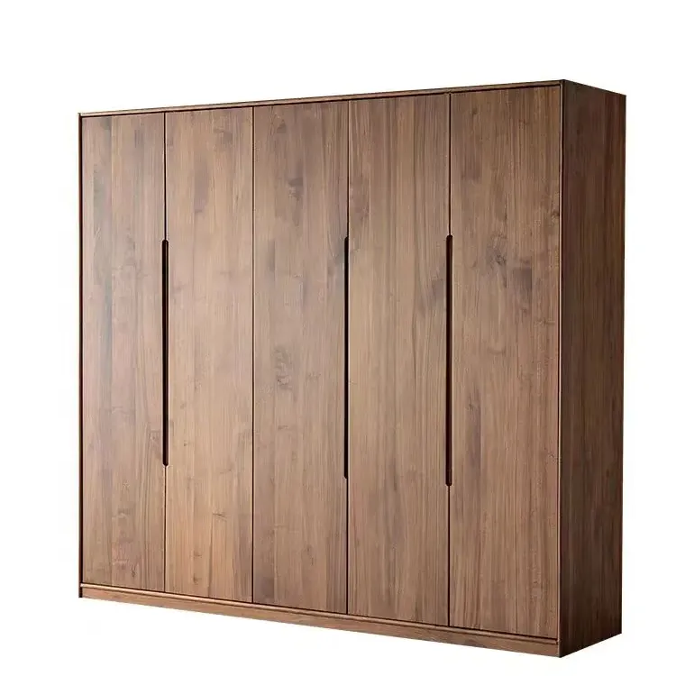 Nord America nero noce armadio moderno semplice tutto in legno massello porta piatta in legno puro originale armadio tutta la casa di personalizzazione