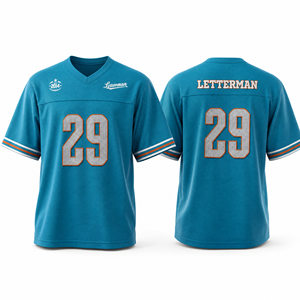 Camiseta de fútbol de malla para mujer con números de diamantes de imitación, cuello en V, de alta calidad, estilo oversize, para el día del partido, fiestas y uso diario, venta al por mayor ODM personalizada - Product Image 6