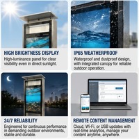 Kiosco Digital Inteligente para Exteriores Personalizado, Pantalla de Señalización Digital Legible Bajo la Luz Solar, Resistente al Agua IP65, Funcionamiento 24/7