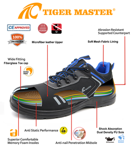 Zapatos de Seguridad Tiger Master para Hombre, de Microfibra, Antideslizantes, con Puntera de Fibra de Vidrio, Resistentes a Pinchazos, Antiestáticos, Sin Metal, para Aeropuerto - Product Image 5