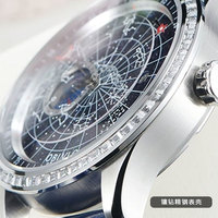 Montre homme originale et unique, mécanique automatique, cadran rotatif 24 heures, calendrier, diamants, bracelet en cuir, fournisseur SM1049